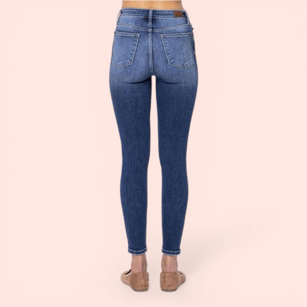 Judy Blue High Rise Denim Skinny 5 Button Jeans - Picture 2 of 10